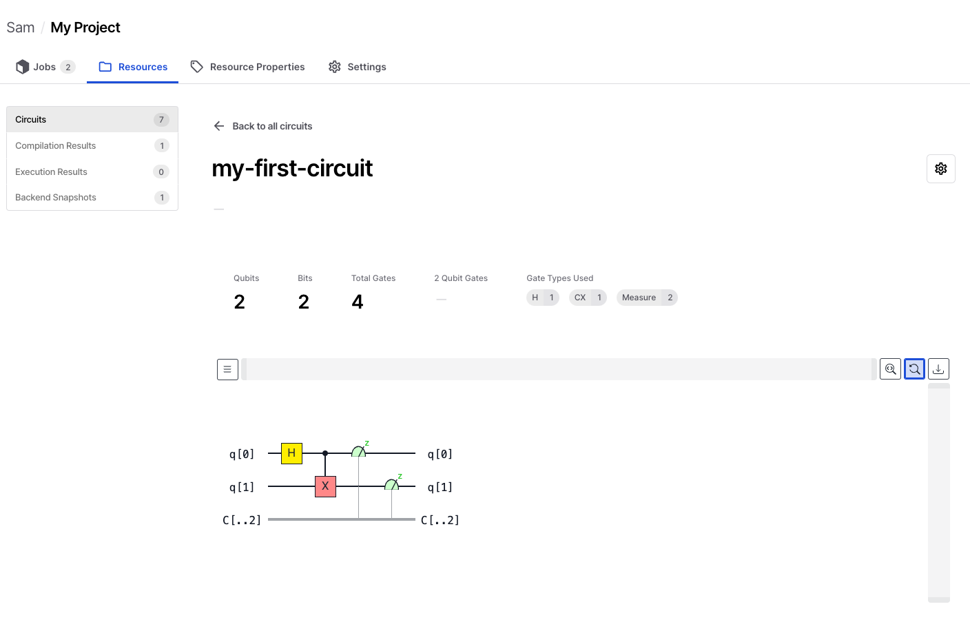 Visualisation of a single circuit.